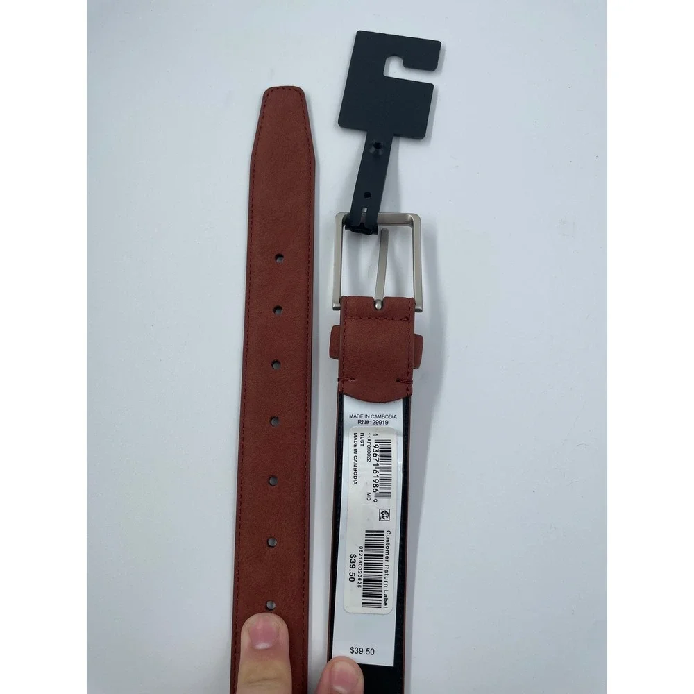 Alfani Mens Belt Brown Black Size Medium 34-36 Silver Buckle NWT